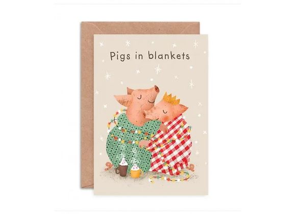 Pigs in Blankets Card by Emily Nash