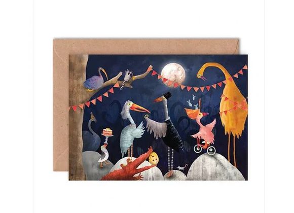 Moonlight Stork Wedding Card by Emily Nash