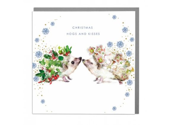 Hogs and Kisses Christmas Card by Lola Design