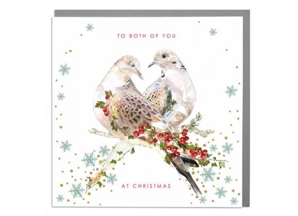 Turtle Doves Christmas Card by Lola Design