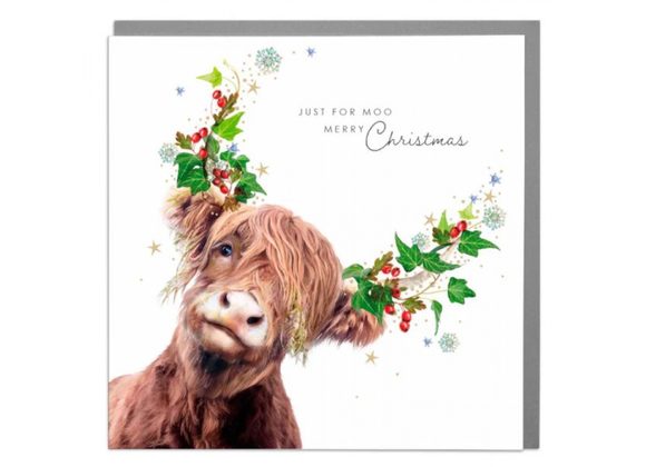 Highland Cow Christmas Card by Lola Design