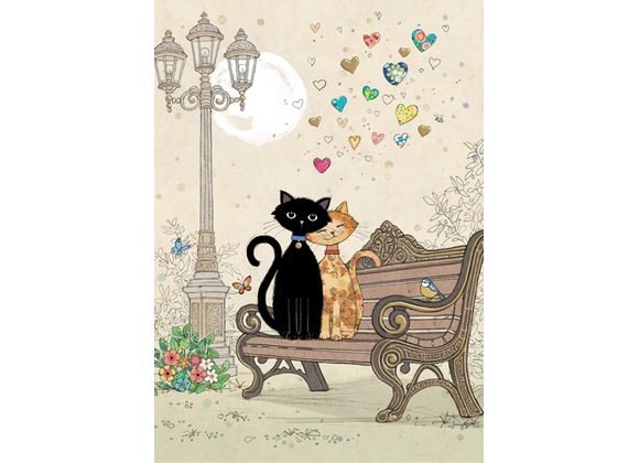 Bench Kitties - Bug Art Card