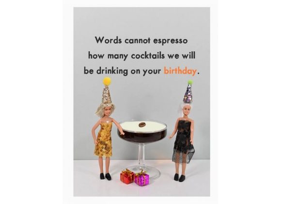 Espresso Cocktail birthday card by Bold & Bright