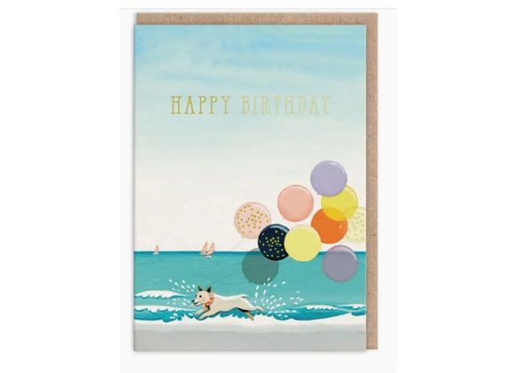 Dog with Balloons, Birthday Card by Ohh Deer