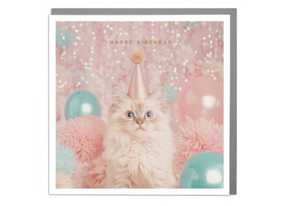 Cat with Party Hat - Birthday Card by Lola Design