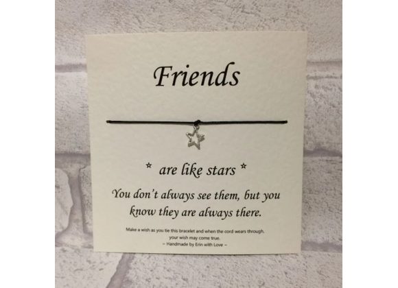 Friends are Like Stars... Wish Bracelet -  Handmade By Erin