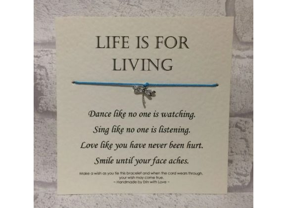 Life Is For Living... Wish Bracelet -  Handmade By Erin