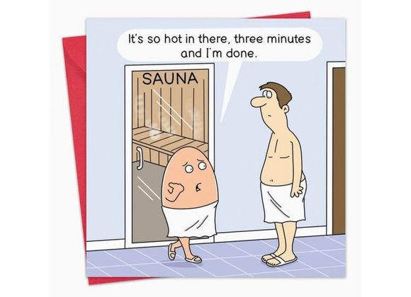 Egg Sauna Funny Card - Blank Inside