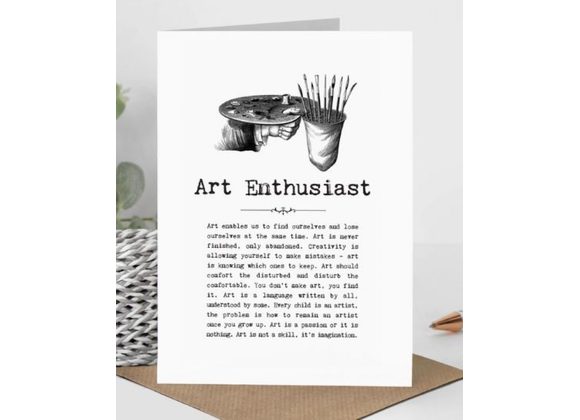 Art Enthusiast Card With Quotes 