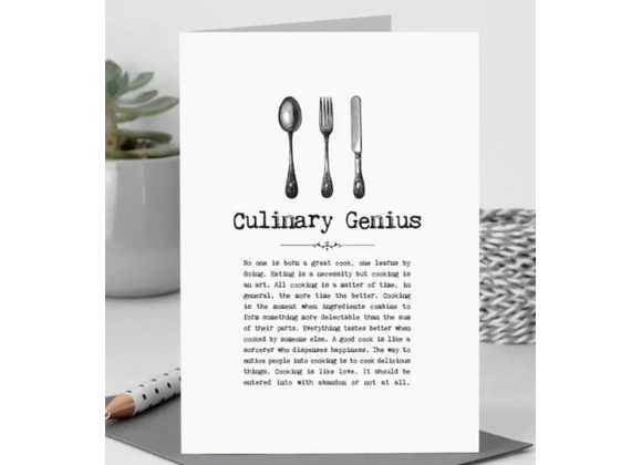 Culinary Genius Card With Quotes 