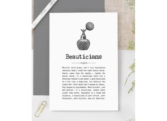 Beauticians Card With Quotes 