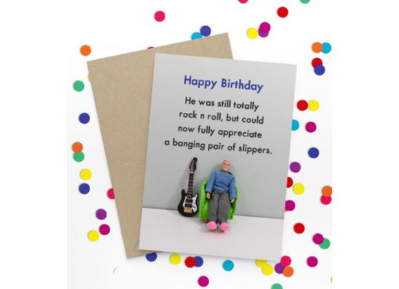 Rock n roll Slippers - Birthday Card by Bold & Bright