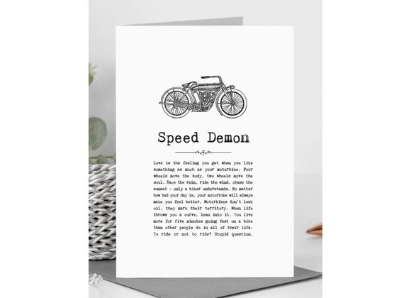 Speed Demon Card With Quotes 