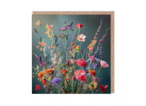 Wild Flowers Bouquet Greetings Card