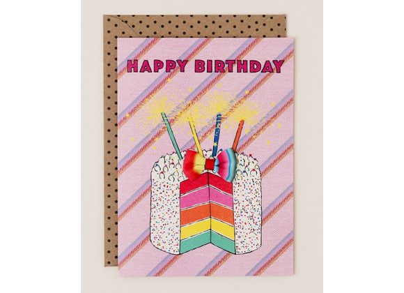 Rainbow Cake Birthday Card by Apple & Clover