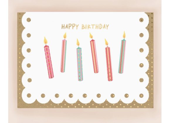 Birthday Candles Card with Broderie Border by Apple & Clover