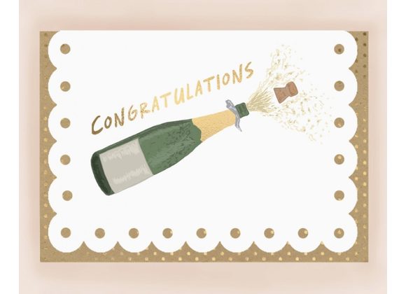 Congratulations Card with Broderie Border by Apple & Clover
