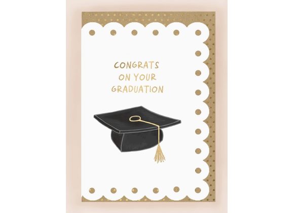 Graduation Card with Broderie Border by Apple & Clover