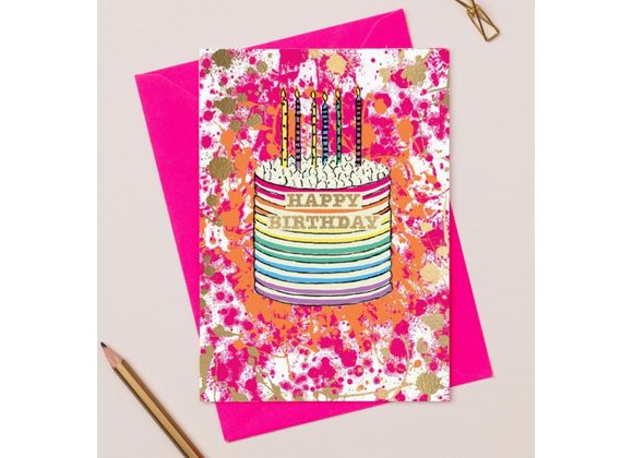Cake with Candles Birthday Card by Apple & Clover