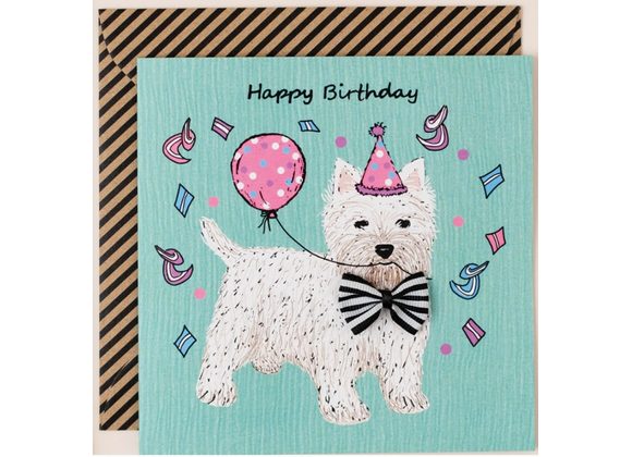Westie Happy Birthday Card by Apple & Clover
