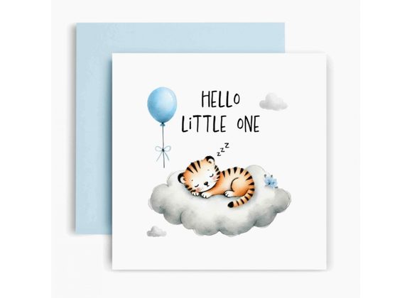 Hello little One New Baby Boy Card
