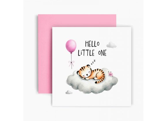 Hello Little One New Baby Girl Card