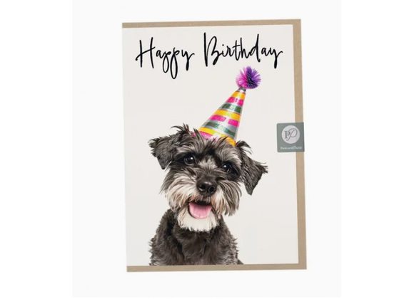 Schnauzer Birthday Card by Postcard Prints