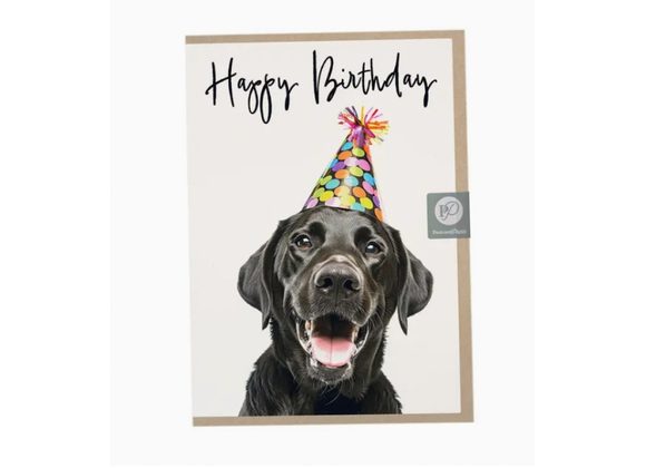 Black Labrador Birthday Card by Postcard Prints