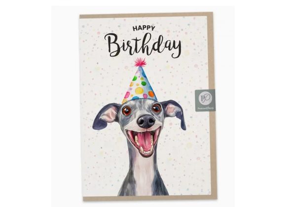 Greyhound Birthday Card by Postcard Prints