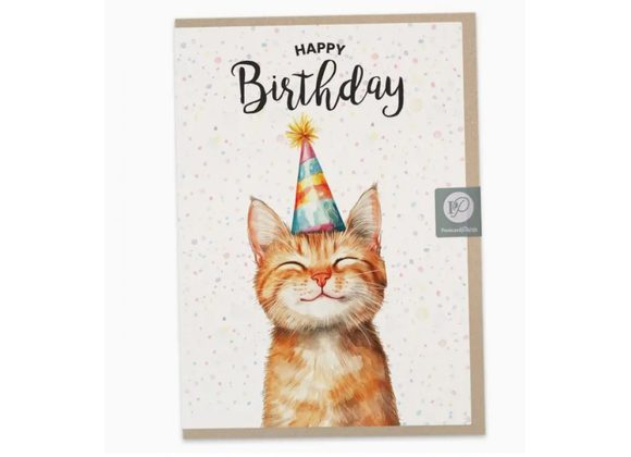 Ginger Cat Birthday Card by Postcard Prints