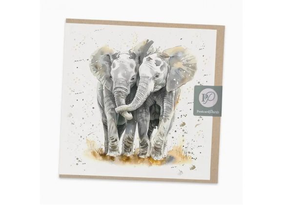 Affectionate Elephants Card by Postcard Prints