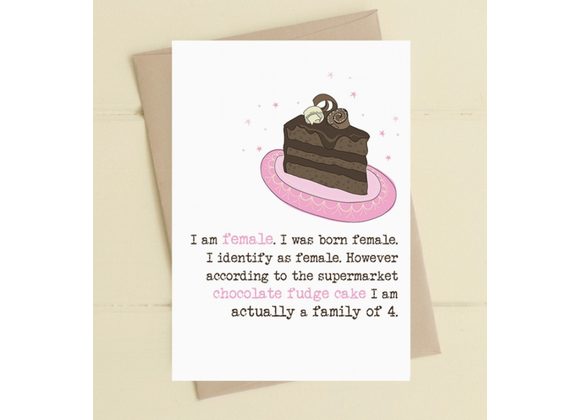 Chocolate Fudge Cake - Family of 4, Card by Dandelion