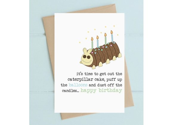 Caterpillar Cake Birthday Card by Dandelion Stationery