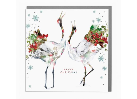 Cranes Happy Christmas Card