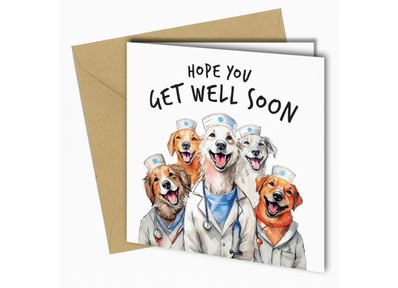 Dogs Get Well Soon Card by Close to the Bone