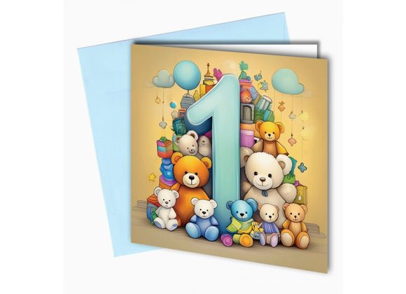 1st Birthday (Blue) Card by Close to the Bone