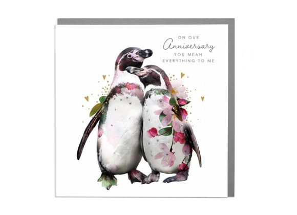 Two Penguins - Anniversary greeting card by Lola Design