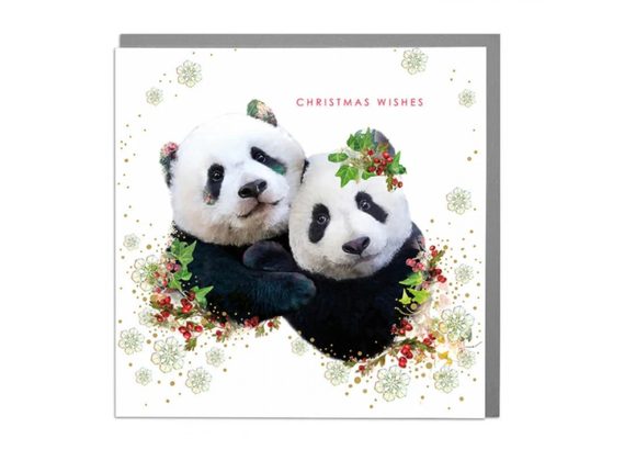 Pandas - Christmas Wishes card by Lola Design