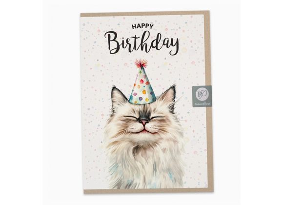 Ragdoll Cat Birthday Card by Postcard Prints