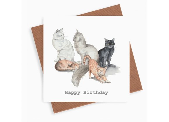 Cats Happy Birthday Card by Crumble & Core