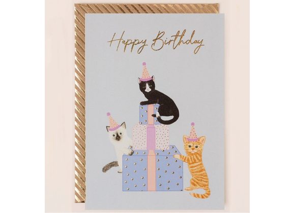 Cats and Presents - Birthday Card by Apple & Clover 