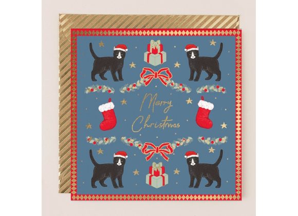 Black Cats Merry Christmas Card by Apple & Clover