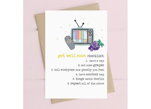 Get Well Soon Checklist Card by Dandelion