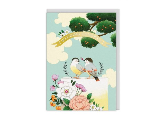 Wedding Congrats Birds Greeting Card
