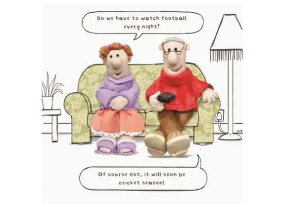 Do we have to watch football every night? Card by Emotional Rescue