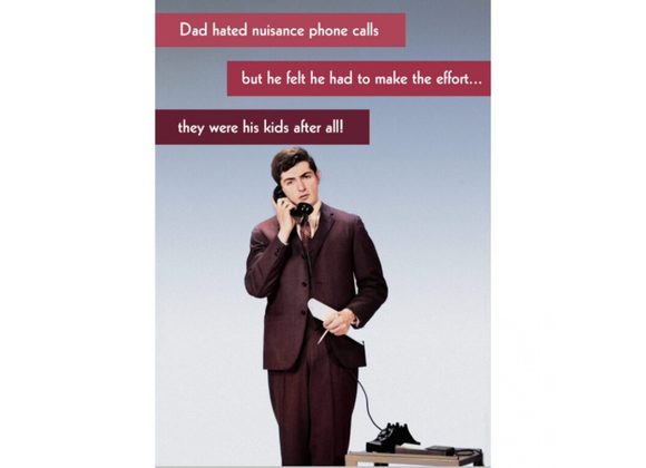 Dad Hated Nuisance Phone Calls Funny Retro Greetings Card