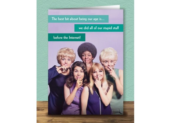 Did Our Stupid Stuff Before Internet! Funny Retro Greetings Card