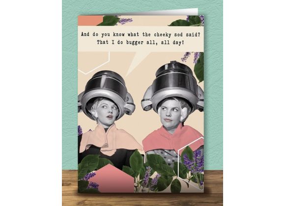 Do Bugger All, All Day! Funny Retro Greetings Card