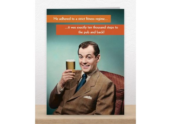 Ten Thousand Steps To the Pub, Card by Quitting Hollywood