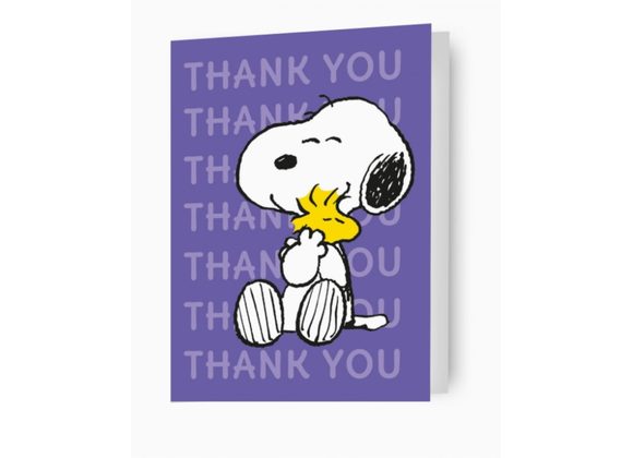 Peanuts Snoopy & Woodstock Thank You Card by Danilo